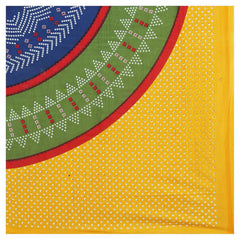 Pure 100% Cotton Double Bed Sheet With 2 Pillow Covers - 90 X 100 Inches, Yellow | Beautifully Handcrafted Traditional Bedsheets - Skin Friendly Fabric