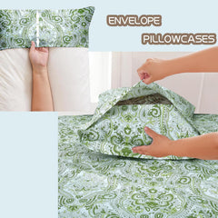 1 Single Bedsheet With One Pillow Covers - 60 X 90 Inches, Fern Green | Soft & Breathable Cotton Bedsheet - Long Lasting & Soft 250 Thread Count Bedsheet