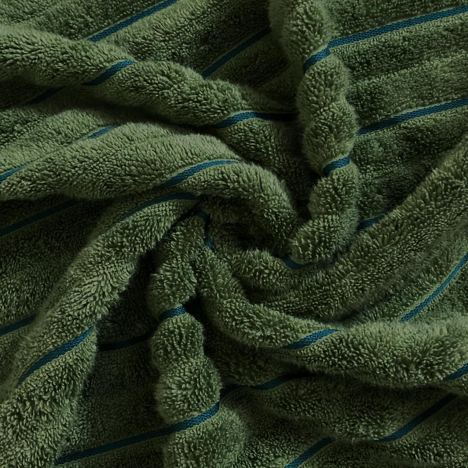 Spaces 100% Cotton Bath Towel 600 Gsm | High Loft Ribbed Texture High Absorbency Cotton Bath Towels (Dark Green)