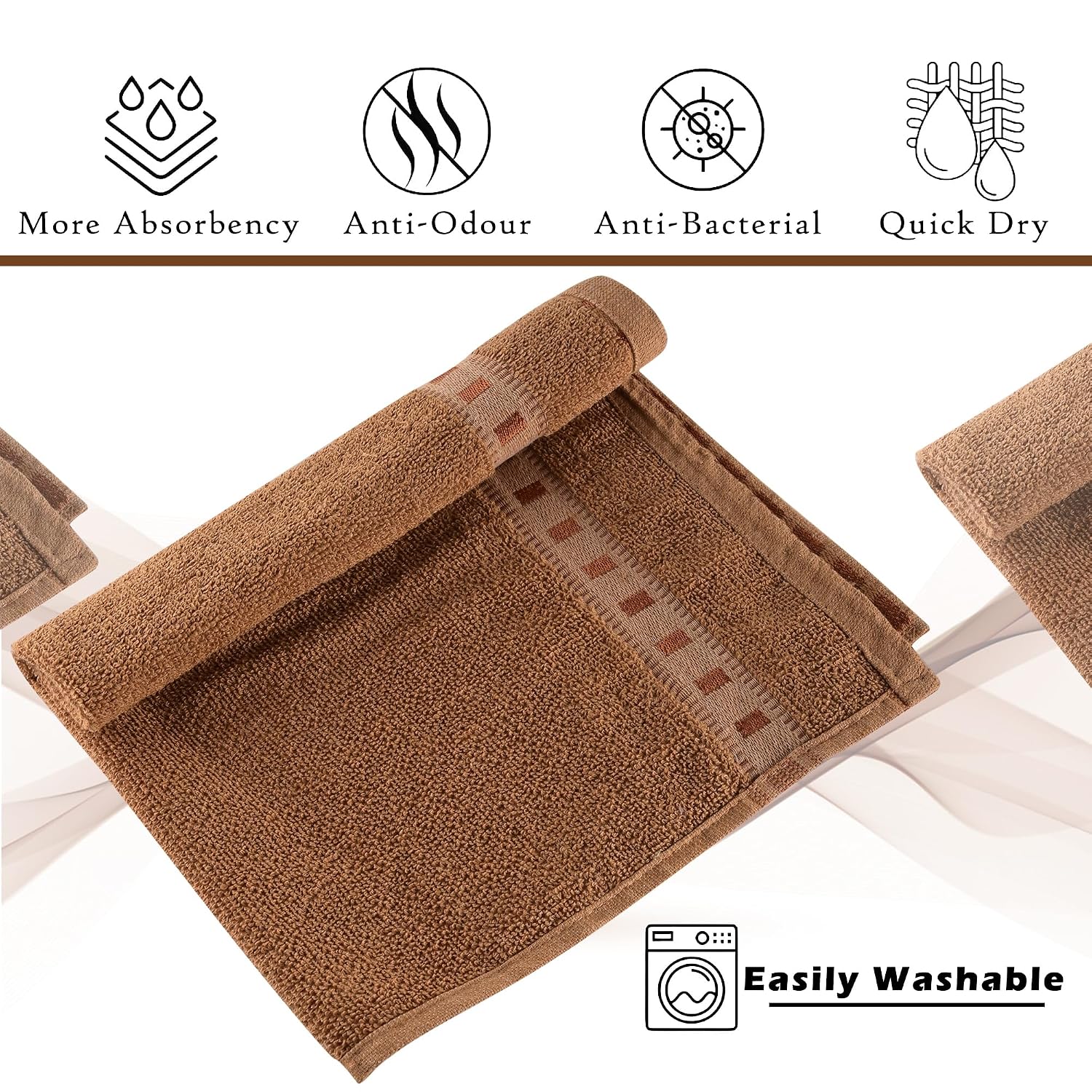 Kuber Industries Cotton Hand & Face Towels 200 Gsm | Easily Washable Workout Gym Napkins For Men | Pocket Towel - Golden (Pack Of 3)
