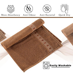 Kuber Industries Face Towel 400 Gsm | Towels For Daily Use Workout Hand Towel | Lining Design | Pack Of 2 (Dark Blue & Golden)