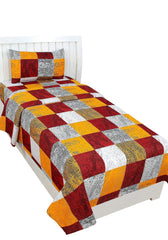Printed Luxury Single Bedsheet With 1 Pillow Cover - 60 X 90 Inches, Multicolor | Super Soft Premium Brushed Glace Cotton Bedsheet, Breathable & Wrinkle Free