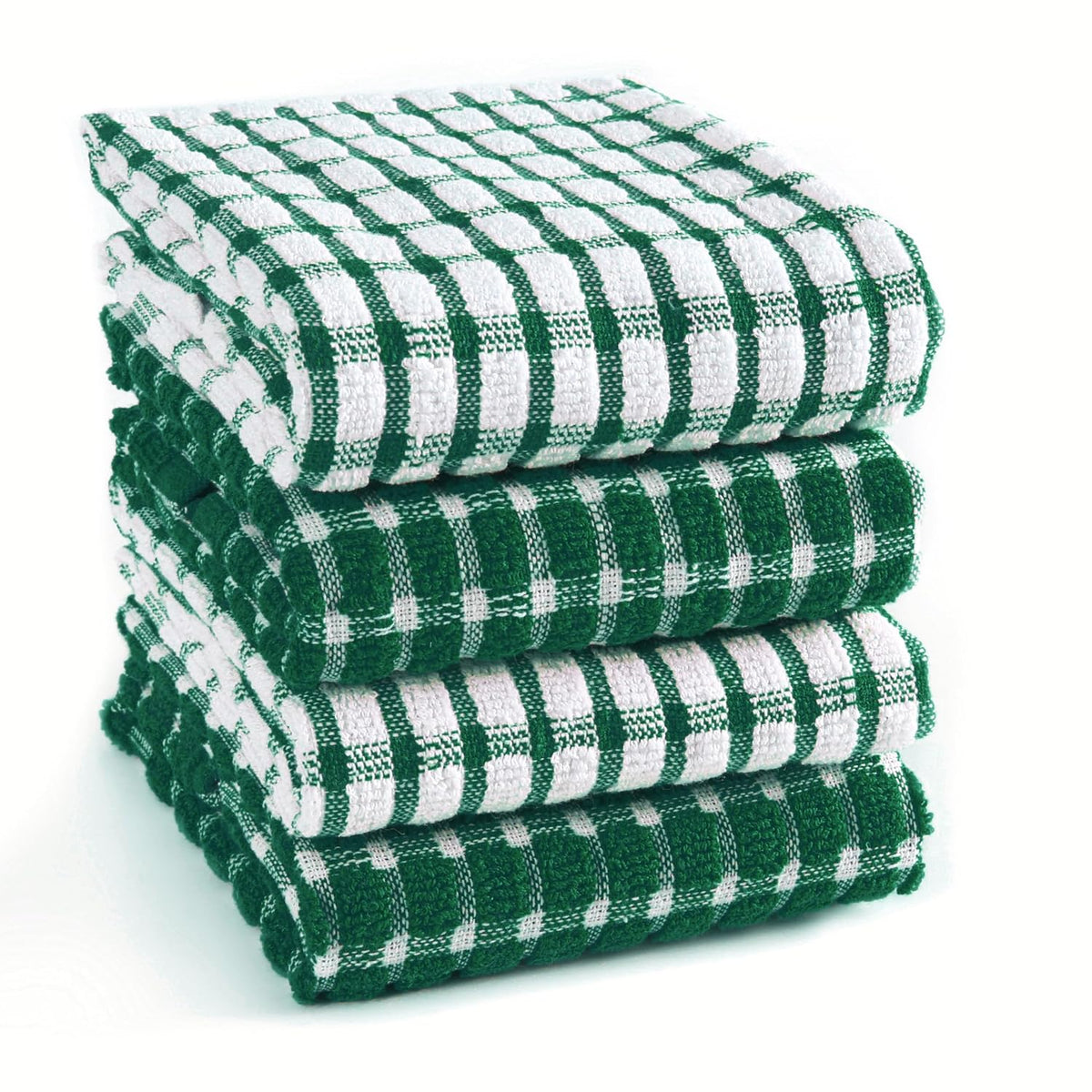 Furnofy Kitchen Cleaning Towel 340 Gsm | Soft & Absorbent Hand Towel For Kitchen Cleaning & Quick Drying Of Plates & Glasses (Green)- Set Of 4