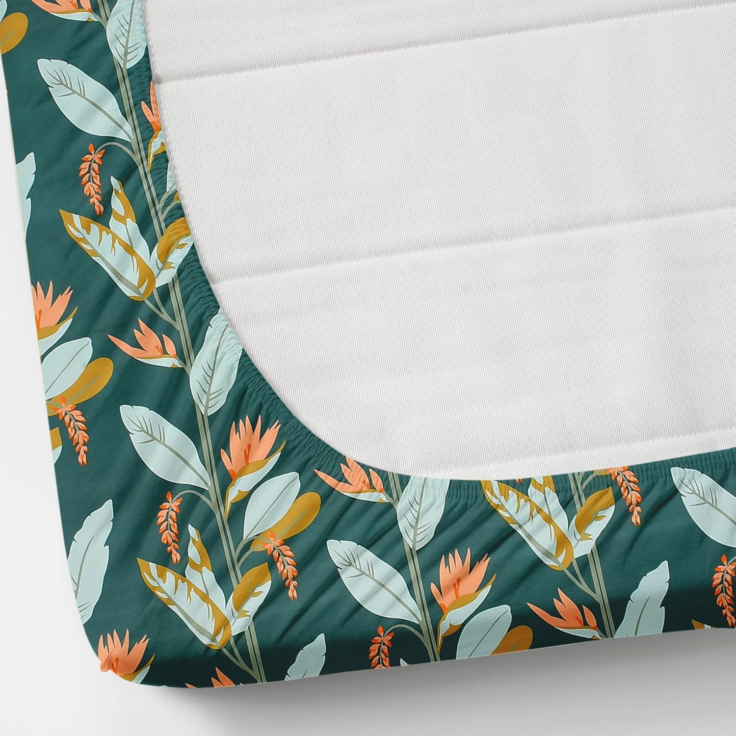 Queen Size Double Bedsheets With 2 Pillow Cover - Size 60 X 78 X 10 Inches, Dark Green | All Around Elastic Fitted - Lightweight, Soft & Comfortable