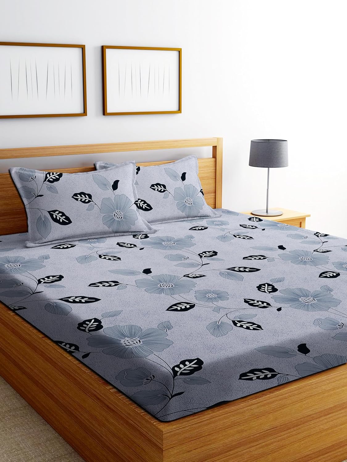 1 Bedsheet King Size 2 Matching Pillow Covers - 72 X 780 Inches, Grey | All Around Elastic Soft & Durable Bedding For Bedroom - Lightweight Perfect For All Seasons