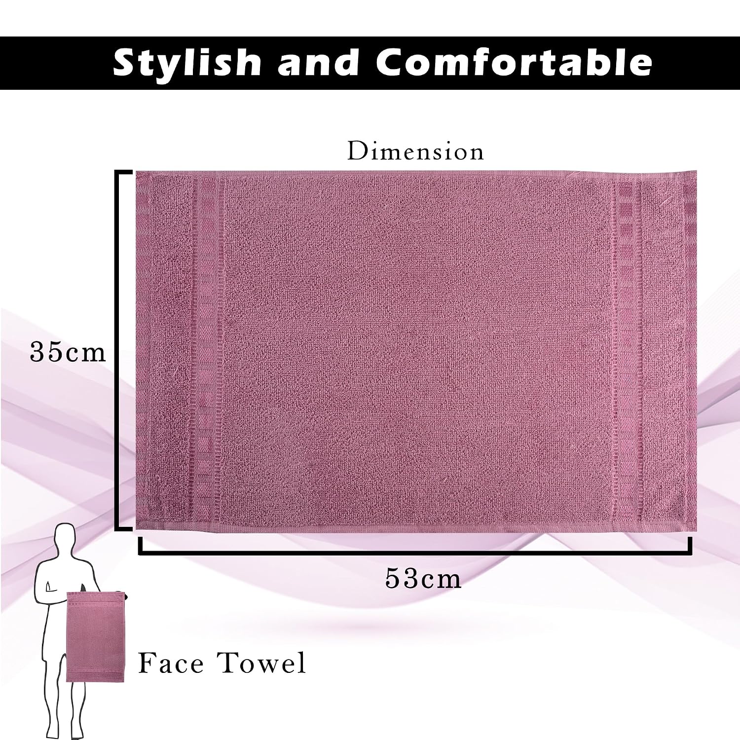 Kuber Industries Cotton Face Towel 1200 Gsm | Workout Gym Napkins Hand Towel For Men & Woman Quick-Drying Napkins -Pink (Pack Of 6)