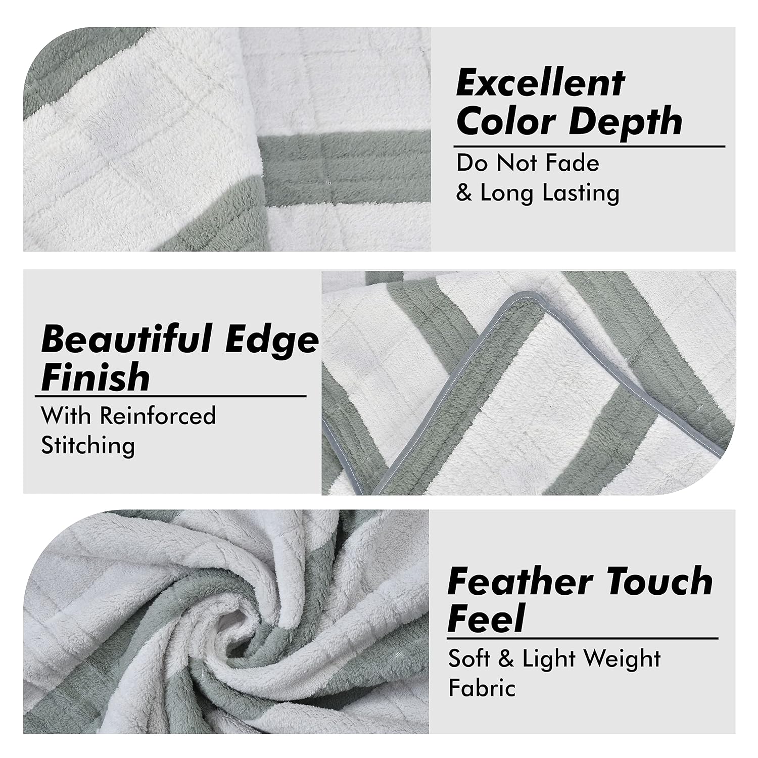 Urbanleaf Microfiber Large Bath Towel 350 Gsm | Quick Dry Super Absorbent Bath Towel For Men & Women (Grey - Stripe)