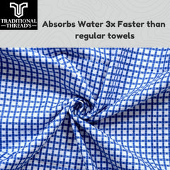 Traditional Thread'S 100% Cotton Large Size Bath Towel 520 Gsm | Ultra Soft, Absorbent, Light Weight & Quick Dry Towel - Set Of 3