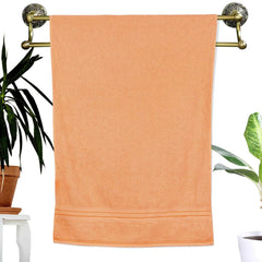 Dreamscape 100% Cotton Bath Towel 1100 Gsm - Set Of 2 (Blue & Light Orange)