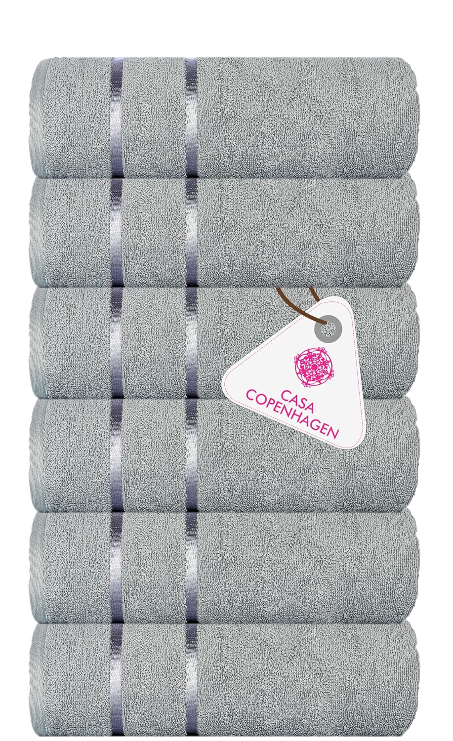 Casa Copenhagen Egyptian Cotton Ecstatic Hand Towel 740 Gsm (Grey Violet)- 6 Pcs