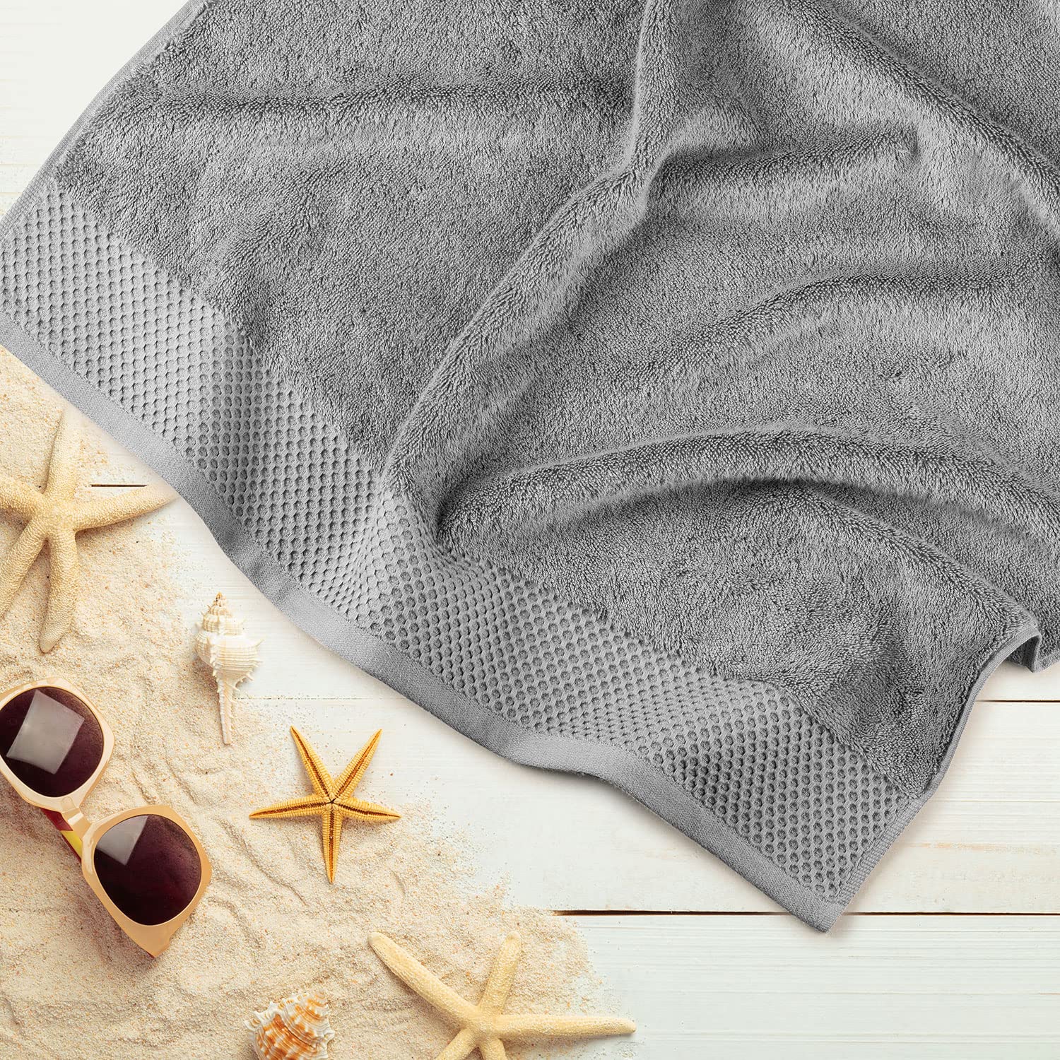 Spread Spain Bath Towels 800 Gsm | Micro Modal Large Size Super Absorbent & Soft Bath Towel (Grey)