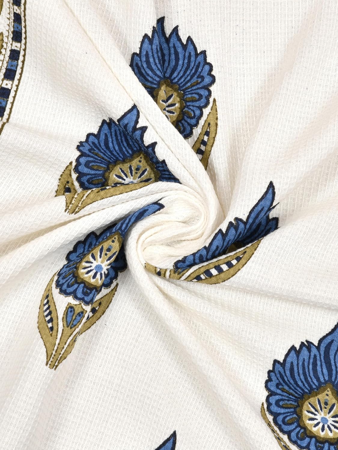 Mafatlal Madhuban 1 Bath & 2 Hand Towels 700 Gsm | Premium Waffle Weave (Porcelain) - 3 Pcs