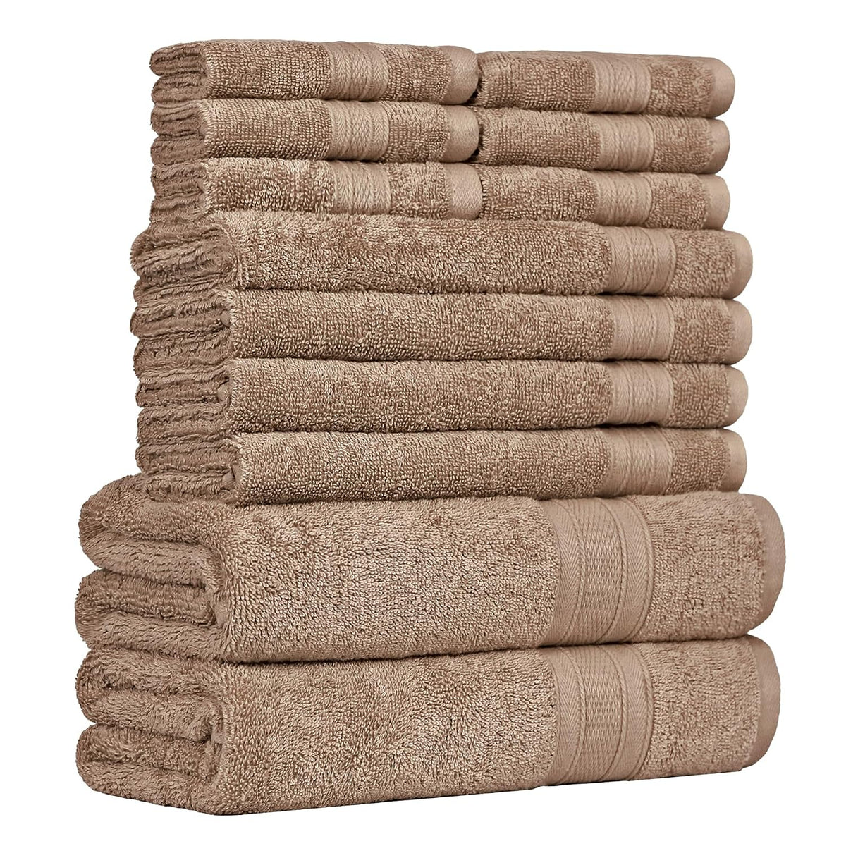Trident Soft Comfort Air Rich Bath Towels 500 Gsm | 100% Cotton Towel, Super Soft, Highly Absorbent 12 Pieces (Acorn)