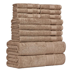 Trident Soft Comfort Air Rich Bath Towels 500 Gsm | 100% Cotton Towel, Super Soft, Highly Absorbent 12 Pieces (Acorn)