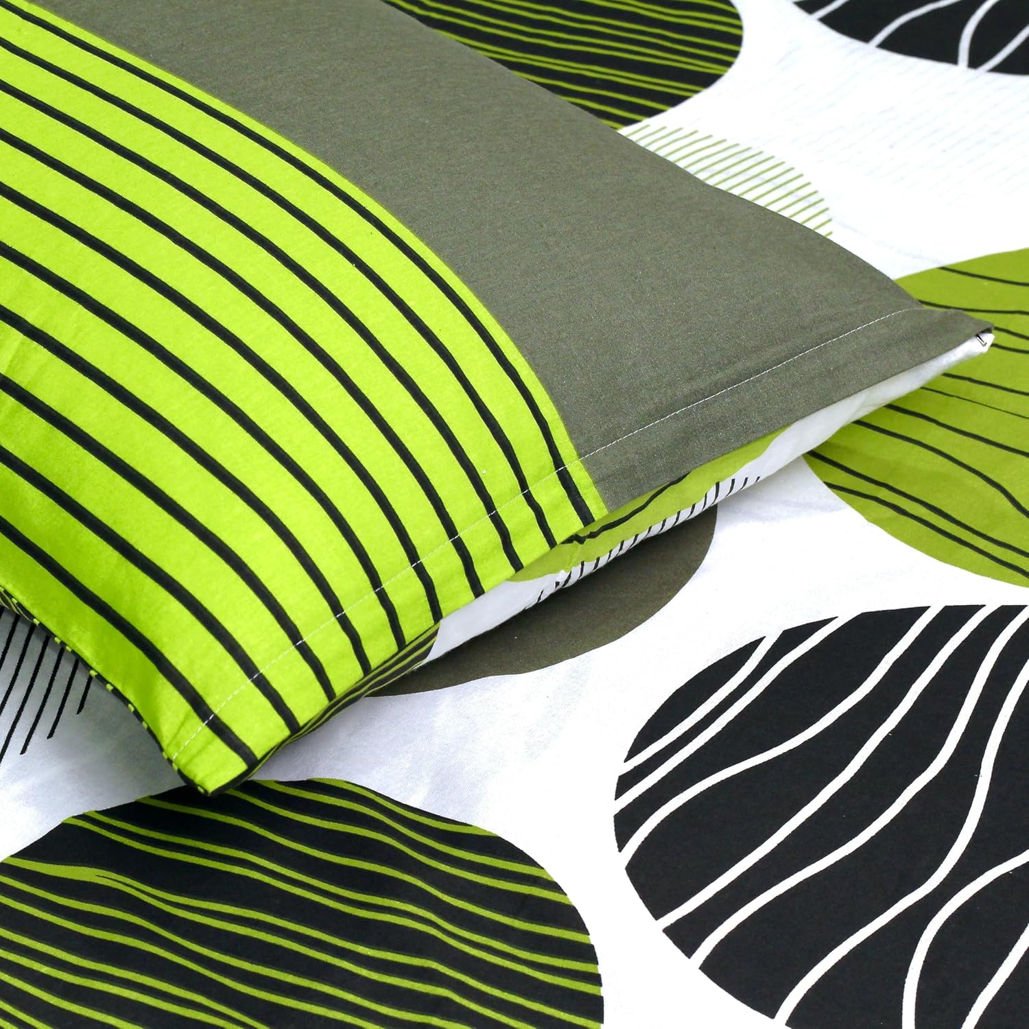 Printed Bedsheet For Double Bed 2 Pillow Cover - 60 X 78 Inches, Olive Green & Black | All Around Elastic Fitted - Ultra Soft & Breathable | Superior Softness & Breathability