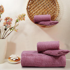 Homecloud Ultra Soft 1 Bath + 1 Face Towel 700 Gsm | 3x Softer Than Cotton Towels Highly Absorbent & Ultra Fast Dry Towel | Set Of 2 (Purple)
