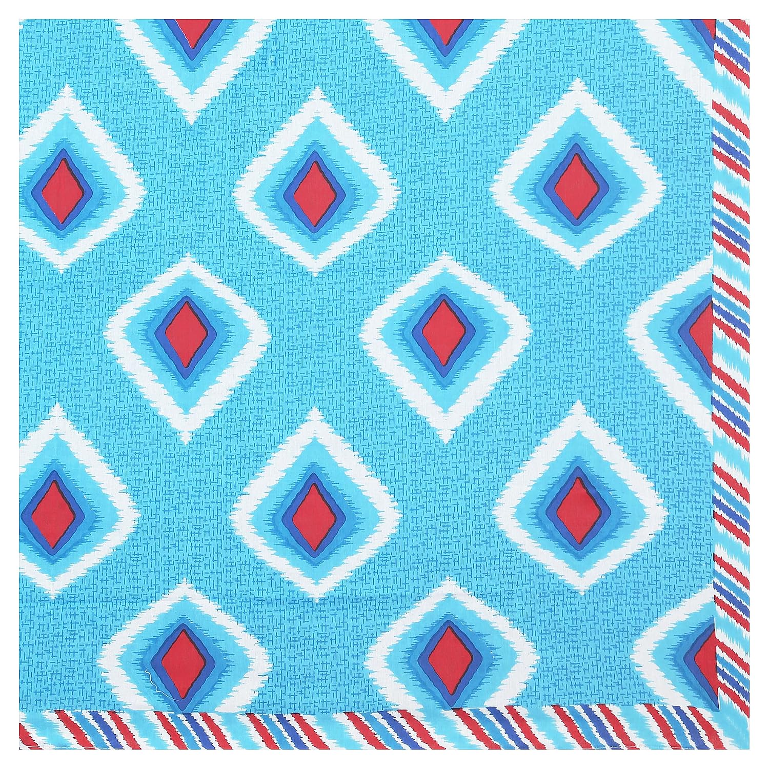 Rajasthani Jaipuri Bedsheets For Double Bed King Size With 2 Pillow Cover - 90 X 100 Inches, Turquoise Blue | Skin Friendly Fabric With Vibrant Colors