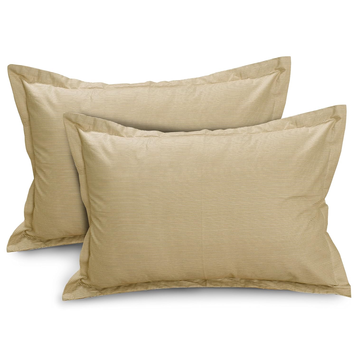 Cotton 144 TC Bedsheets For Double Bed With 2 Pillow Covers | Long Lasting & Soft To Touch - Soft & Comfortable | Queen Size - 88 X 96 Inches, Beige & Yellow