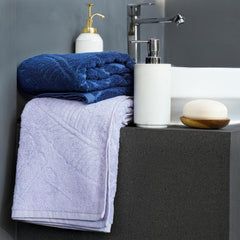 Musa Banana Bath Towels 400 Gsm | Towels With Free Bag Terry Towels Large Size | Super Soft & Super Absorbent (Midnight Blue + Misty Lilac) Pack Of 2
