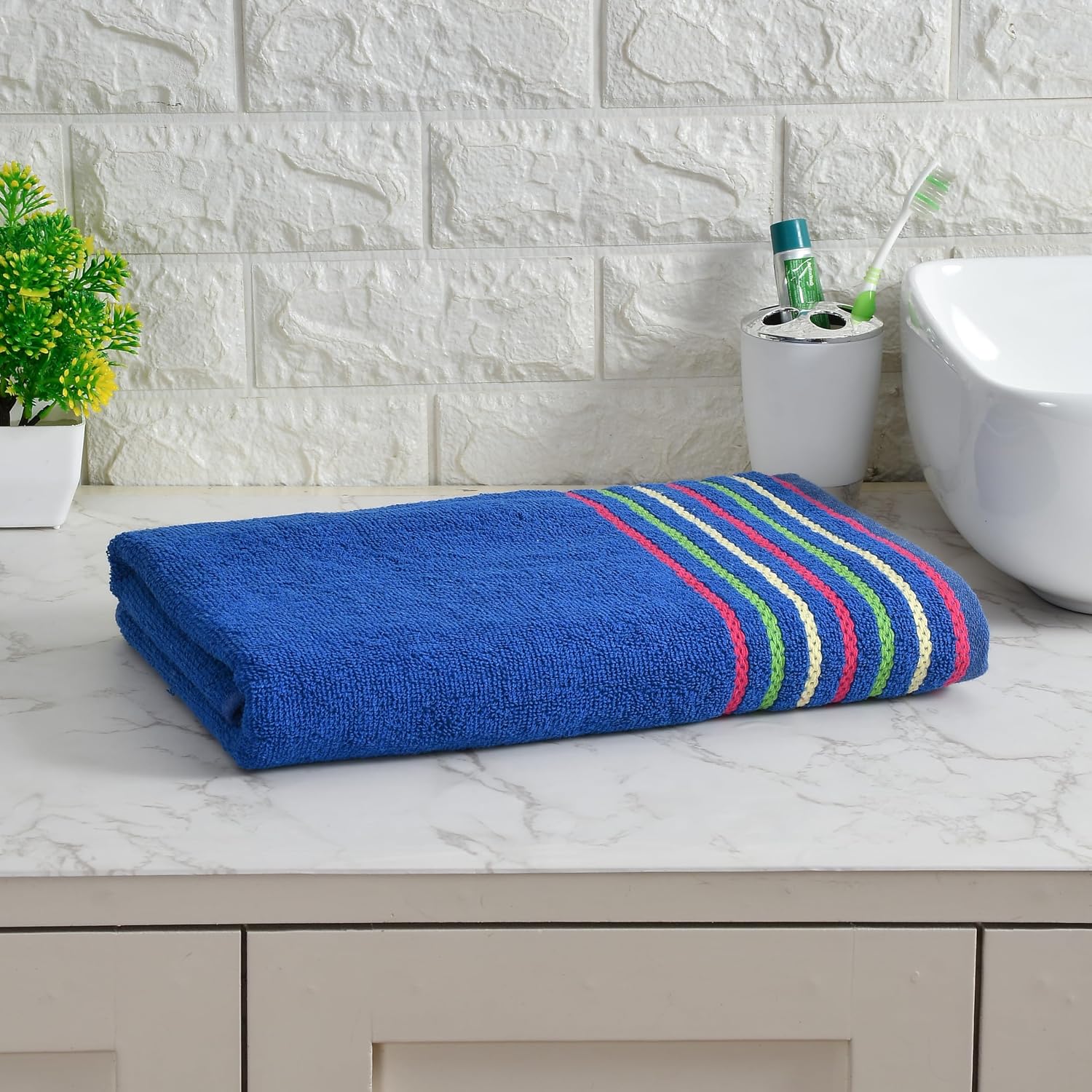 Pure Cotton Bath Towel 400 Gsm | Quick Dry Large Size Bath Towel (Royal Blue)