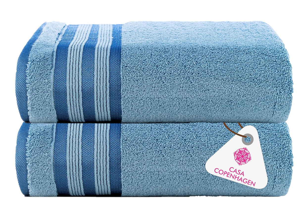 Casa Copenhagen Egyptian Cotton Exotic Hand Towel 400 Gsm (Zt Dusty Blue)- 2 Pcs