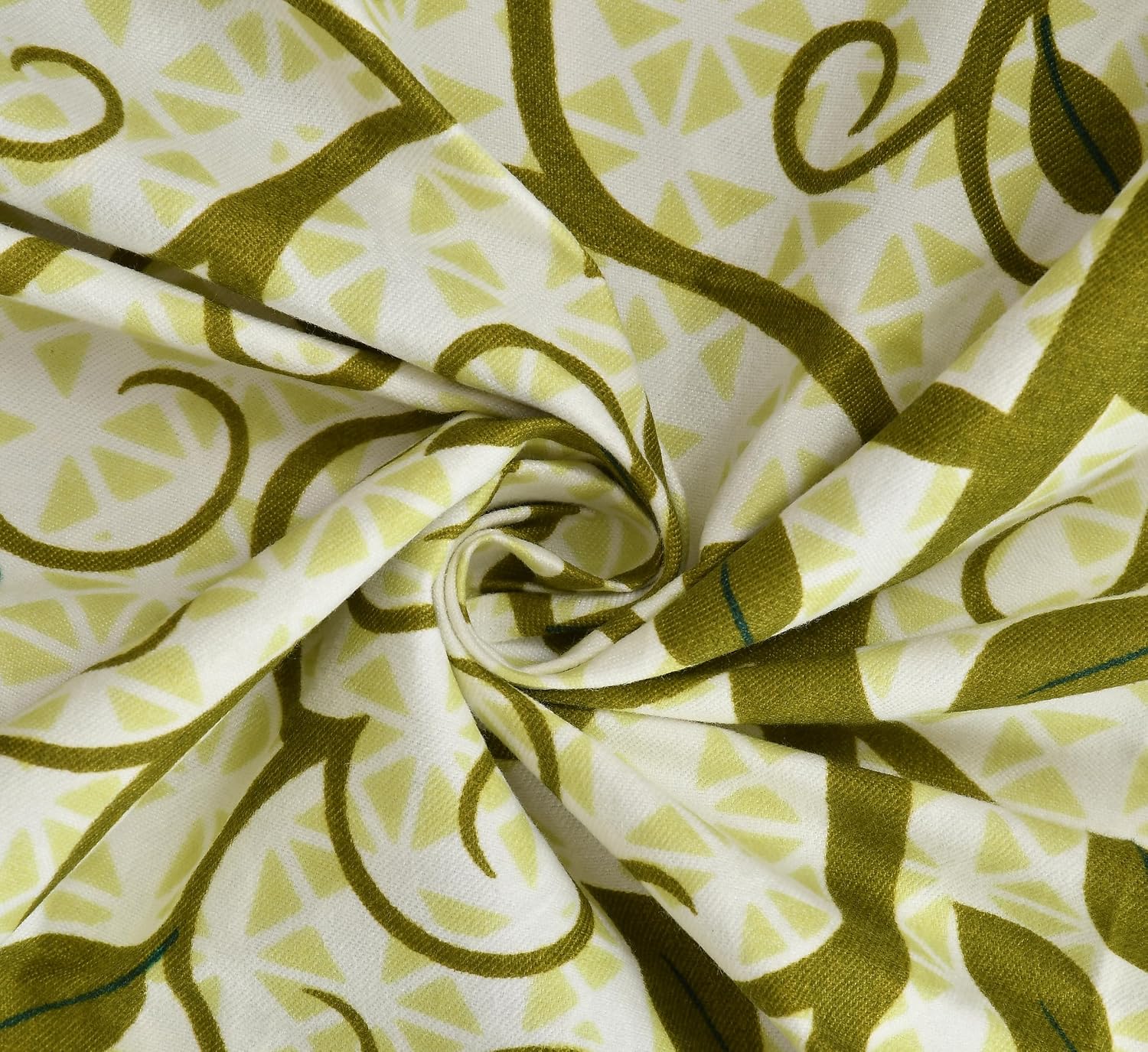 100% Cotton King Size Double Bedsheet With 2 Pillow Covers - 90 X 100 Inches, Green | Traditional Floral Rajasthani Jaipuri Bedsheet