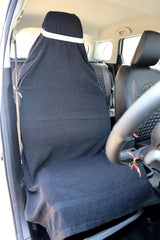 Roman Home Solid Large Luxury All Car Seats & All Office Chair Towel With Tie Knot & Elistick 450 Gsm - (Black)