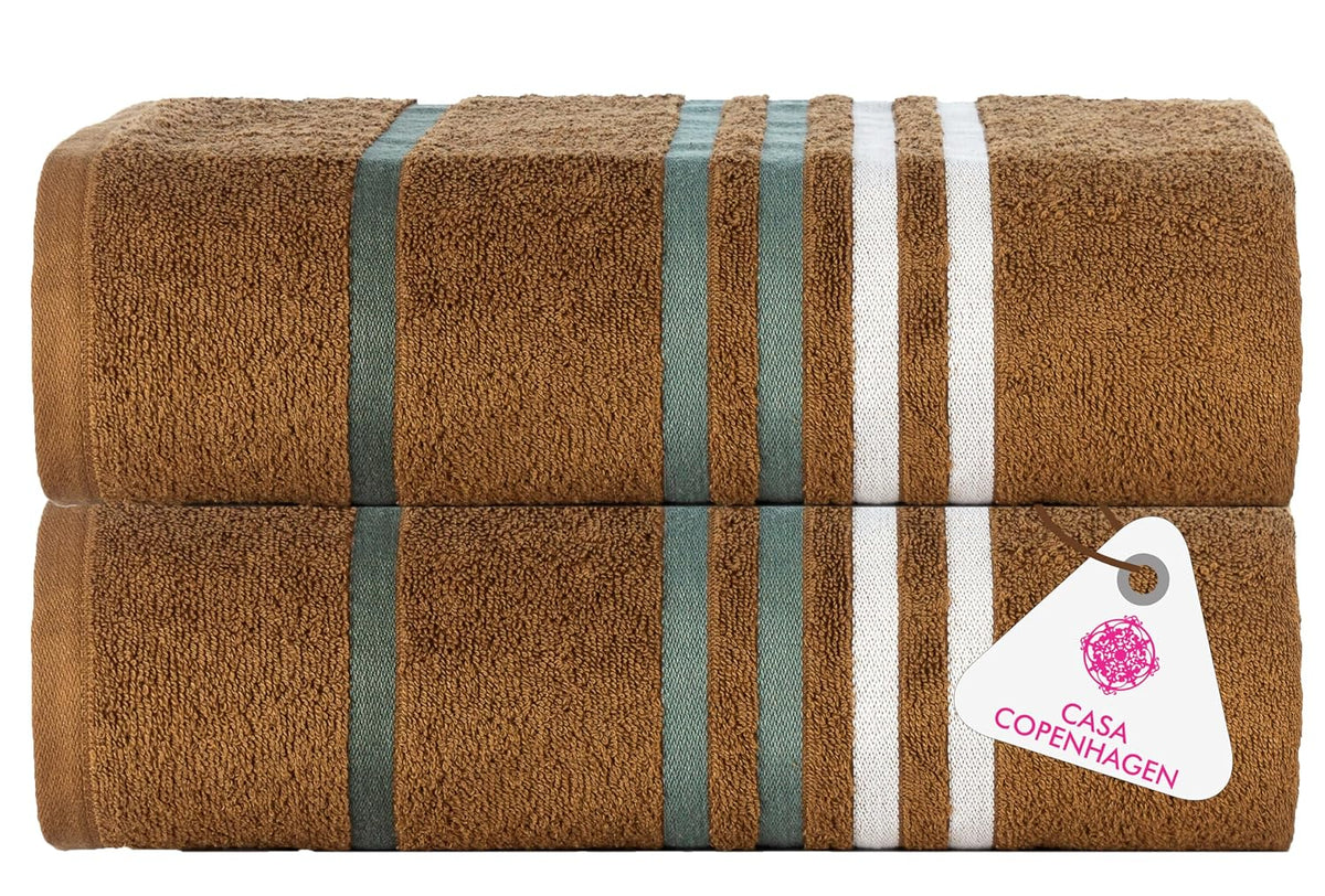 Casa Copenhagen Egyptian Cotton Exotic Hand Towel 400 Gsm (Ex Brown)- 2 Pcs