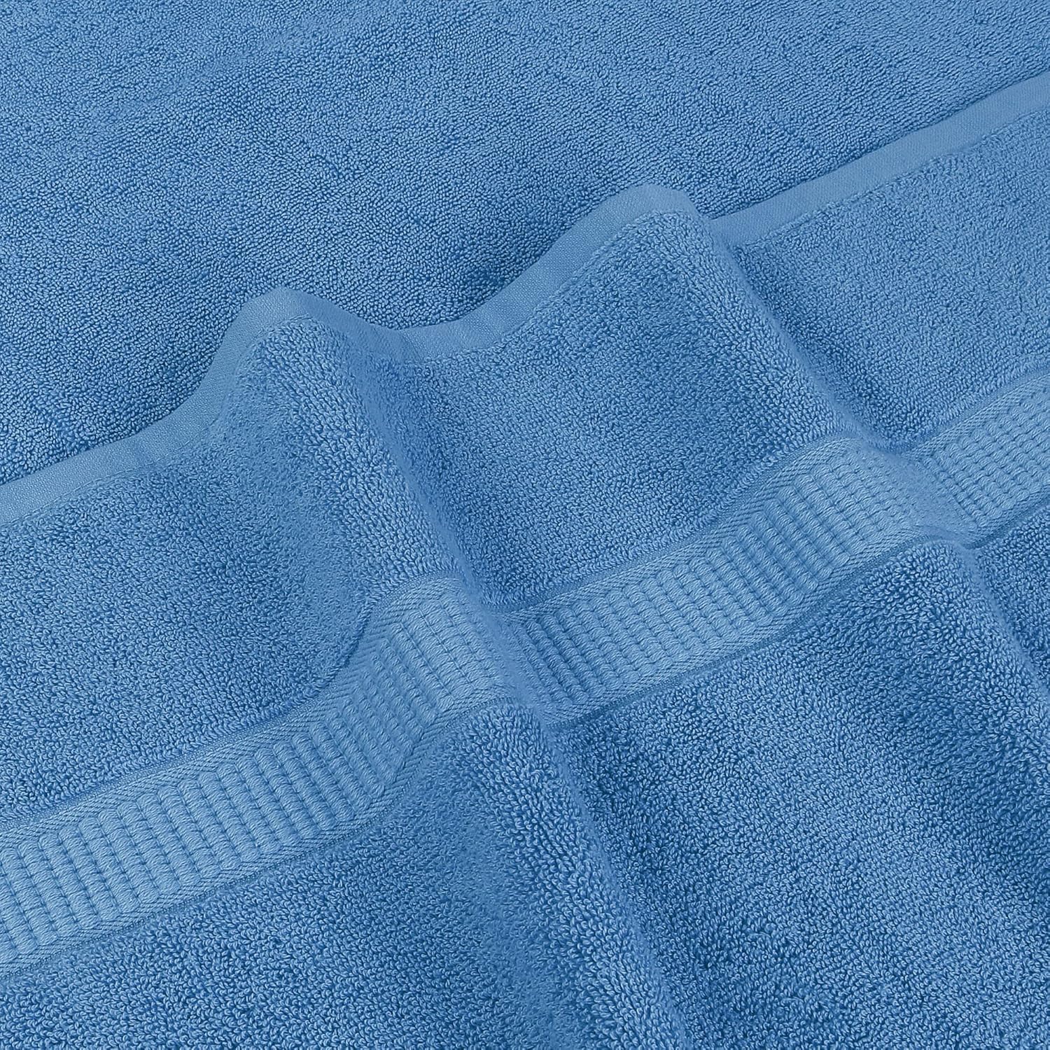 Rewop Microfiber Bath Towels 1200 Gsm | Large Size-Super Soft Coral Fleece Bathing Towel With Hook Quick Dry Super Absorbent-Bath Towel For Men & Women (Blue)- Pack Of 2
