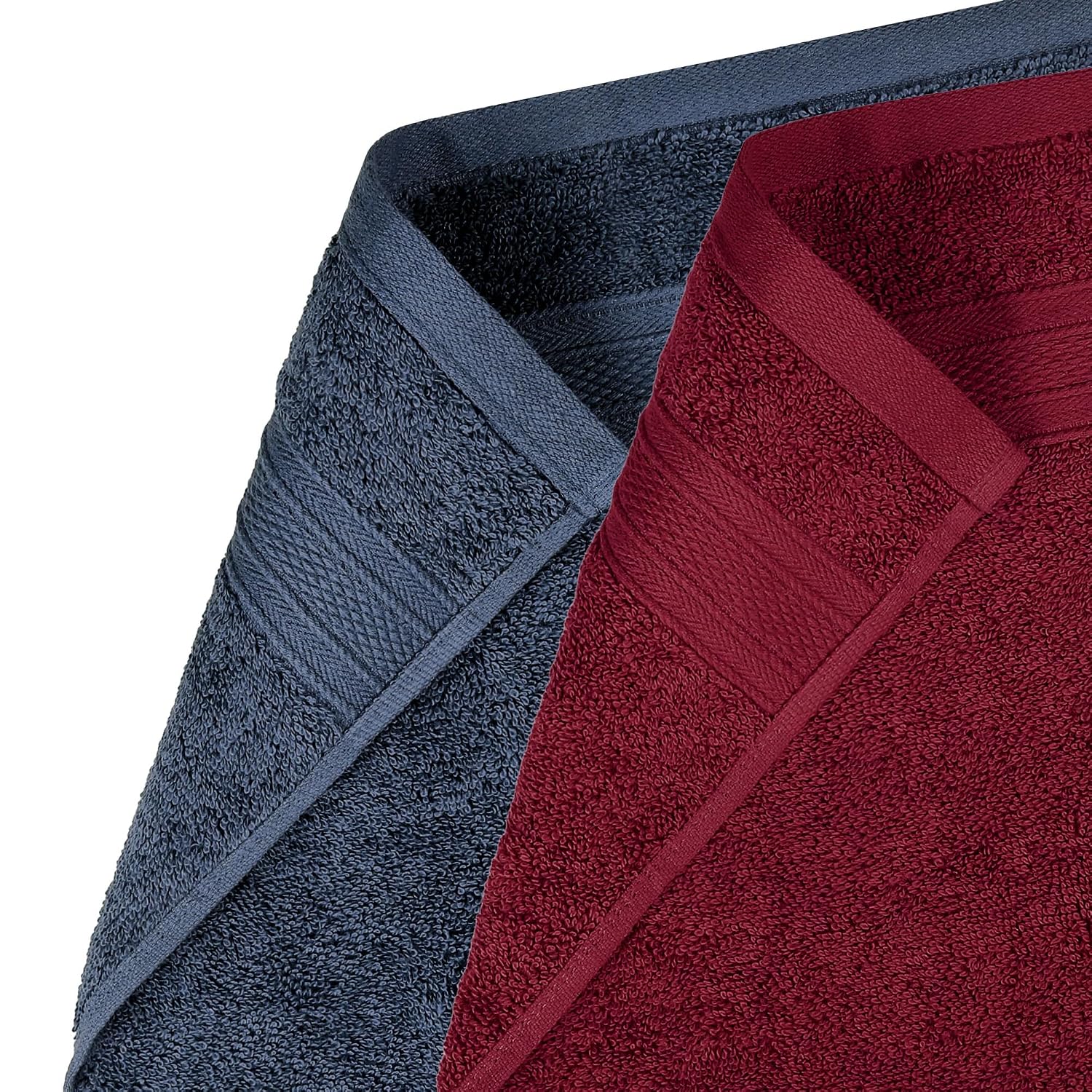 Mytrident Soft Comfort Air Rich 100% Cotton Hand Towel 800 Gsm | Highly Absorbent Towels For Men & Women Hand Towel (Wine Red & Navy) - 4 Pcs