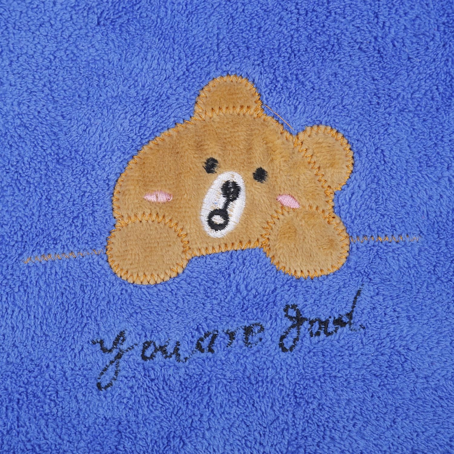 Khillayox Super Soft Bath Towel 400 Gsm | Super Absorbent Reusable Towel With Cute Cartoon Bear Print Washcloth For Babies (Sky Blue)