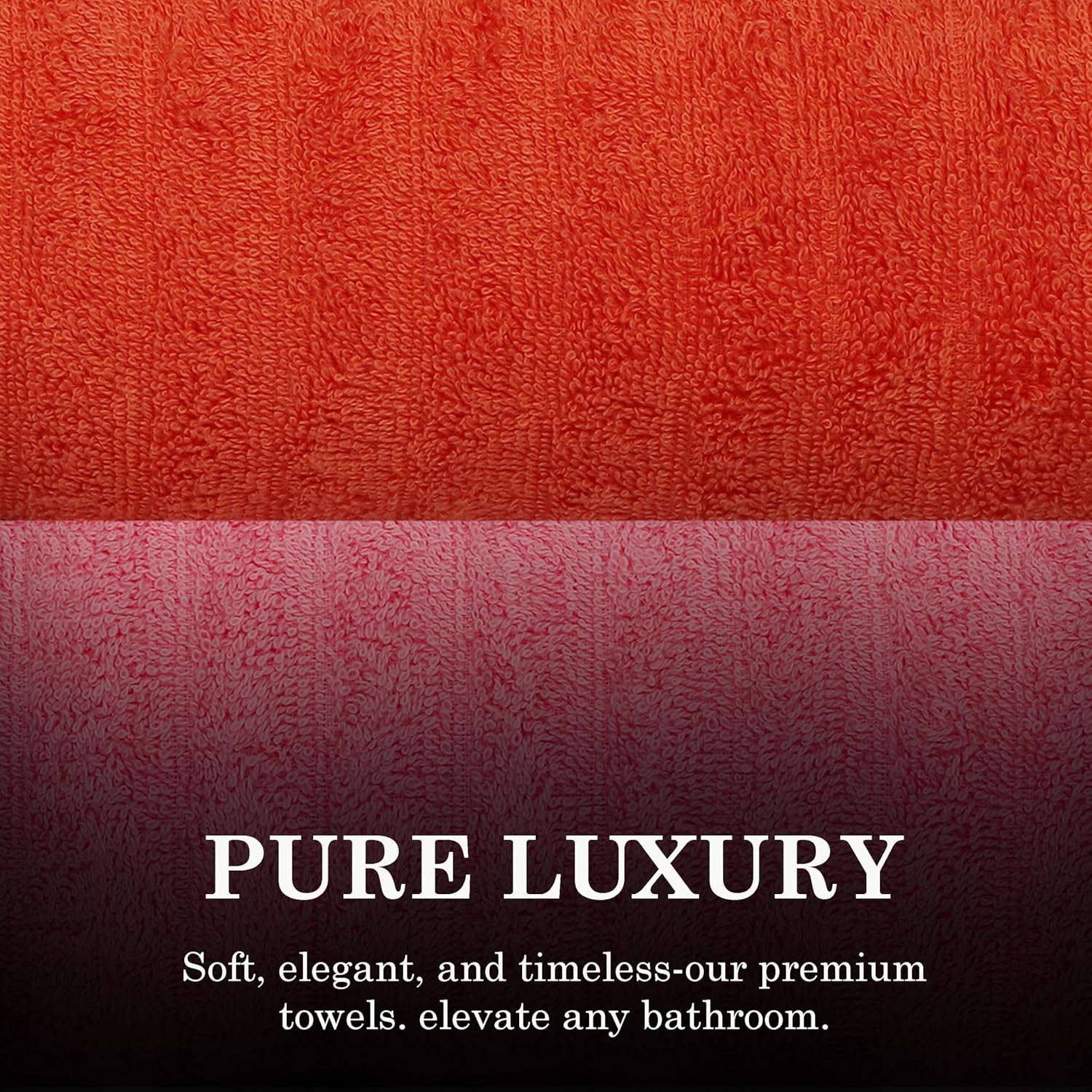 Casa Copenhagen Designed In Denmark Elegance Super Soft 2 Pieces 100% Cotton Large Bath Towel 610 Gsm - Pink & Orange