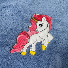 Maxoshine Microfiber Kids Bath Towels 400 Gsm | Quick Dry Super Absorbent Super Soft Bath Towel For Babies Toddler-Baby Towel - Blue (Unicorn Design)