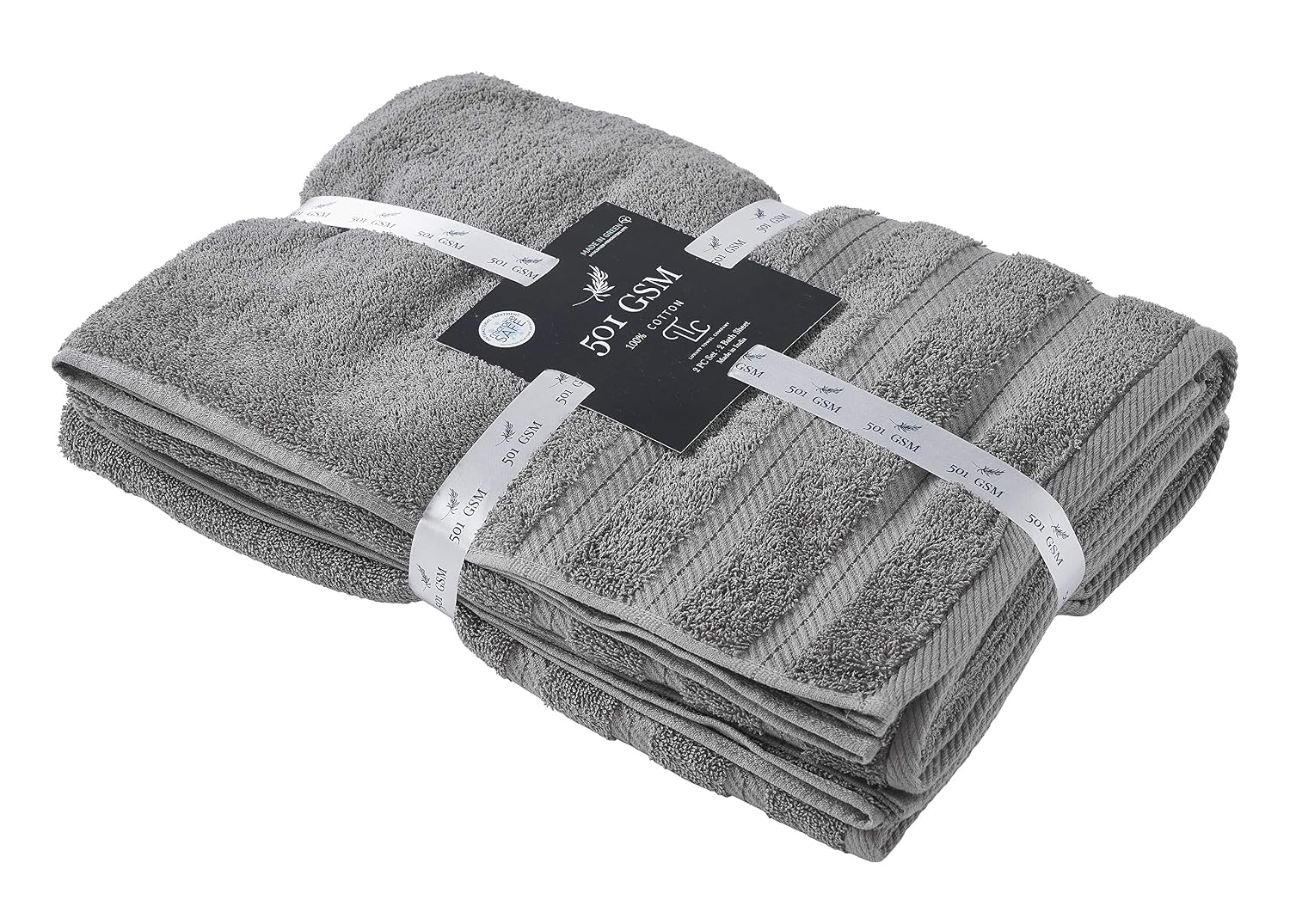 Senses By Riba Cotton Bath & Swim Towel 1000 Gsm | Ultra Soft, Super Absorbent Bath Sheet (Dark Grey) - Pack Of 2