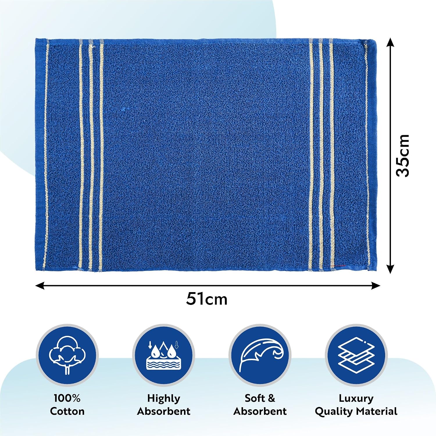 Kuber Industries Soft Cotton Face Towels 1200 Gsm | Easily Washable Towels & Workout Gym Napkins For Men - Dark Brown & Blue (Pack Of 6)