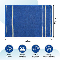 Kuber Industries Soft Cotton Face Towels 300 Gsm | For Men & Women | Easily Washable Pocket Towels & Workout Gym - Dark Blue (Pack Of 3)