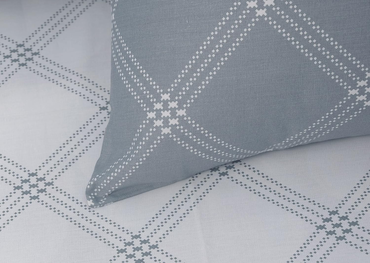 Single Bedsheet Cotton With 1 Pillow Cover - 55 X 88 Inches, White & Grey | Lightweight, Soft & Breathable - Perfect For Gifting On Weddings Bedsheet