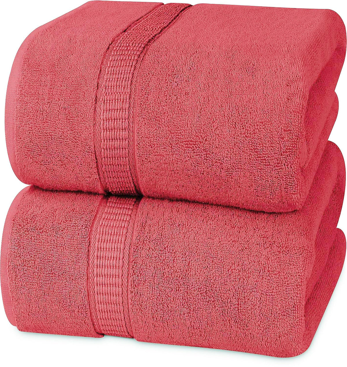 Rewop Microfiber Bath Towels 1200 Gsm | Large Size-Super Soft Coral Fleece Bathing Towel With Hook Quick Dry Super Absorbent-Bath Towel For Men & Women (Red)- Pack Of 2