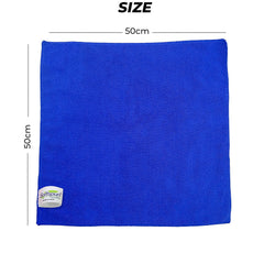 Softspun Microfiber Cleaning Cloths Towel Set 340 Gsm | Highly Absorbent Lint And Streak Free Multi-Purpose Wash Cloth For Kitchen, Car, Stainless (2 Pcs)- Blue