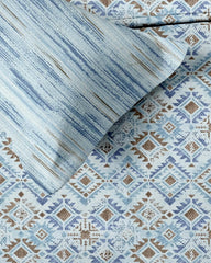 Printed Cotton King Size Printed Bedsheet With 2 Pillow Covers - 108 X 108 Inches, Beige & Blue | Ideal For Home Use & Perfect For Gifting On Weddings, Housewarmings & Festivals