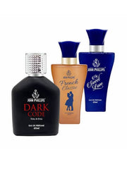 John Phillips Dark Code + French Classic + My Sweet Love Eau De Parfum 60ml 2 Fl.oz. Each Pack Of 3 | For Unisex