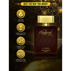 La French Mashroof Eau De Parfum 100ml 3.4 Fl.oz. | Long Lasting Unisex Oud Fragrance