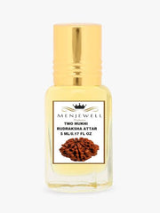 Menjewell Two Mukhi Rudraksha Attar Perfume 5ml 0.17 Fl.oz. Unisex Fragrance | Long Lasting | Alcohol Free