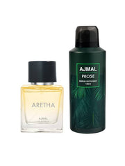 Ajmal Aretha Eau De Parfum 50ml 1.6 Fl.oz. & Prose Deodorant 150ml 5 Fl.oz. Casual Wear Gift For Men And Women | Combo Of 2