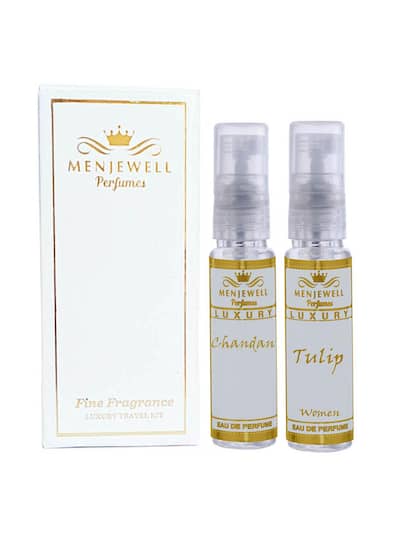 Menjewell Chandan + Tulip Eau De Parfum 10ml 0.3 Fl.oz. Each Pack Of 2 | Pocket Perfume Gift Set For Men & Women