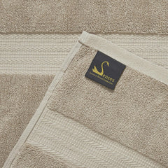 Senses By Riba 2 Bath + 2 Hand & 2 Wash Cloth Towel 1800 Gsm | All Cotton Premium Hotel & Spa Quality, Highly Absorbent Towel (Taupe) - 6 Piece