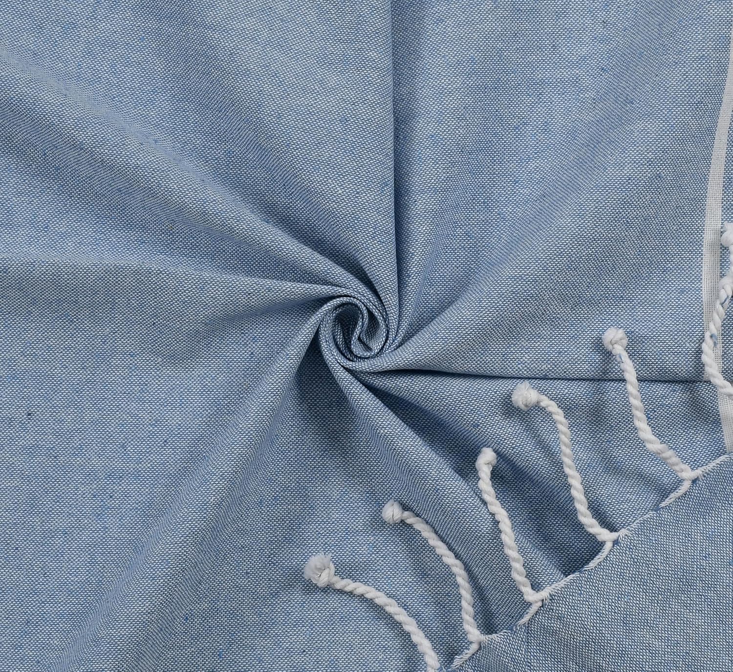 Dolce Casa 100% Cotton Turkish Fouta Towel 400 Gsm | Extra Large Full Size Cotton Bath Towel (Light Blue)