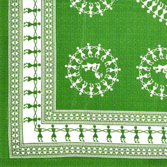 Printed Double Bedsheets For King Size With Tow Matching Pillow Covers - 90 X 100 Inches, Green & White | Comfort Jaipuri Collection Bedsheet - Suitable For All Seasons