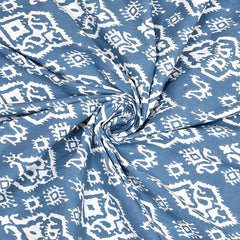 Hand Block Printed Cotton King Size Bedsheet With 2 Pillow Covers, 106 X 106 Inches, Blue | 200 Thread Count-Good For Villas, Guest Houses, & Daily Home Use