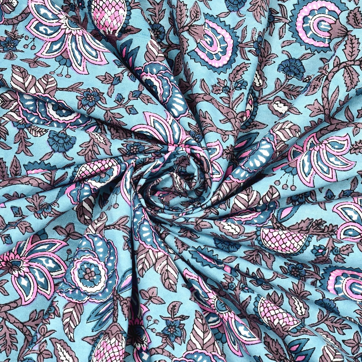 Pure Cotton King Size Bedsheet 2 Matching Pillow Covers | 100x108 Inches, Multicolor | Traditional Jaipuri Printed Bedsheet | Ideal Wedding Gift, Housewarming, Special Occasion Surprise